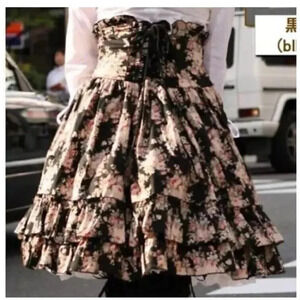 Bodyline Lolita Bouquet Black Floral Corset Skirt Size M Romantic Japanese